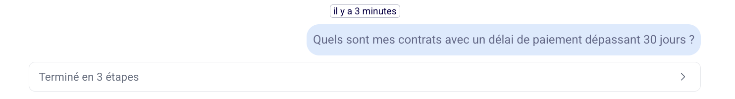 Question posée à l'agent IA